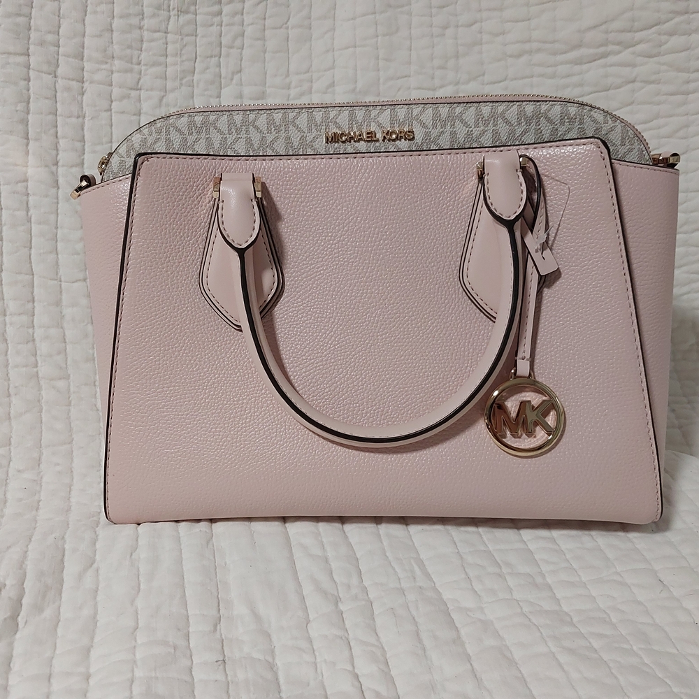 Michael Kors Daria LG Satchel Leather Powder Blush